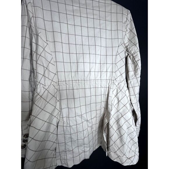 Cabi Women's Tan Windowpane Utility Jacket 6026 Collared Blazer/Trench Preppy - Picture 5 of 10